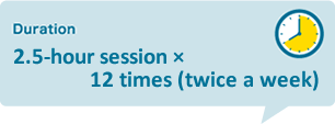 導入時間：1日2.5時間×12回（週2回）