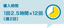 導入時間：1回2.5時間×12回（週2回）